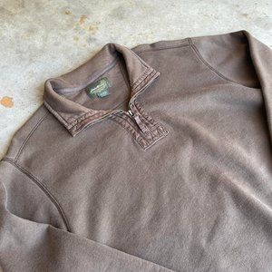 Vintage Brown Eddie Bouer Cotton Collared Sweater